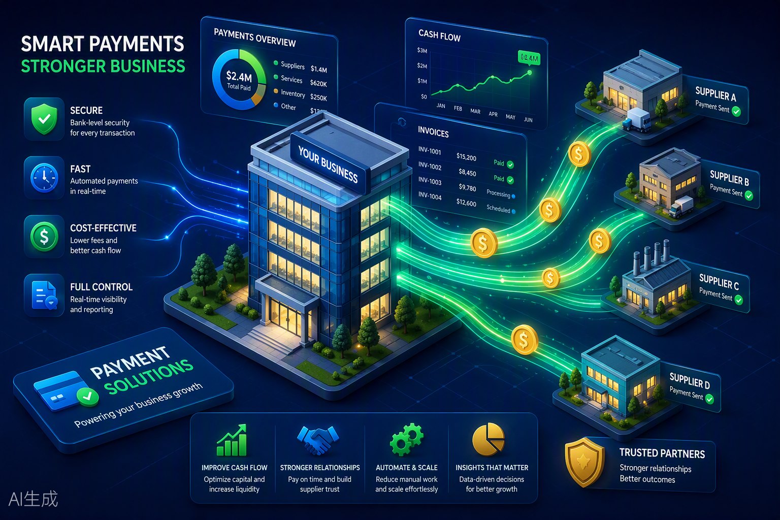 Business payment solutions illustration